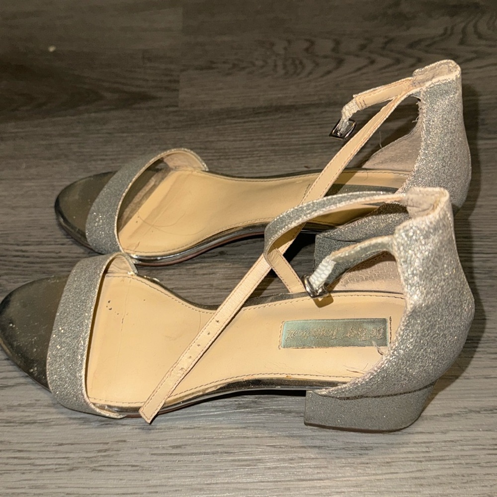 Silver glitter heels
